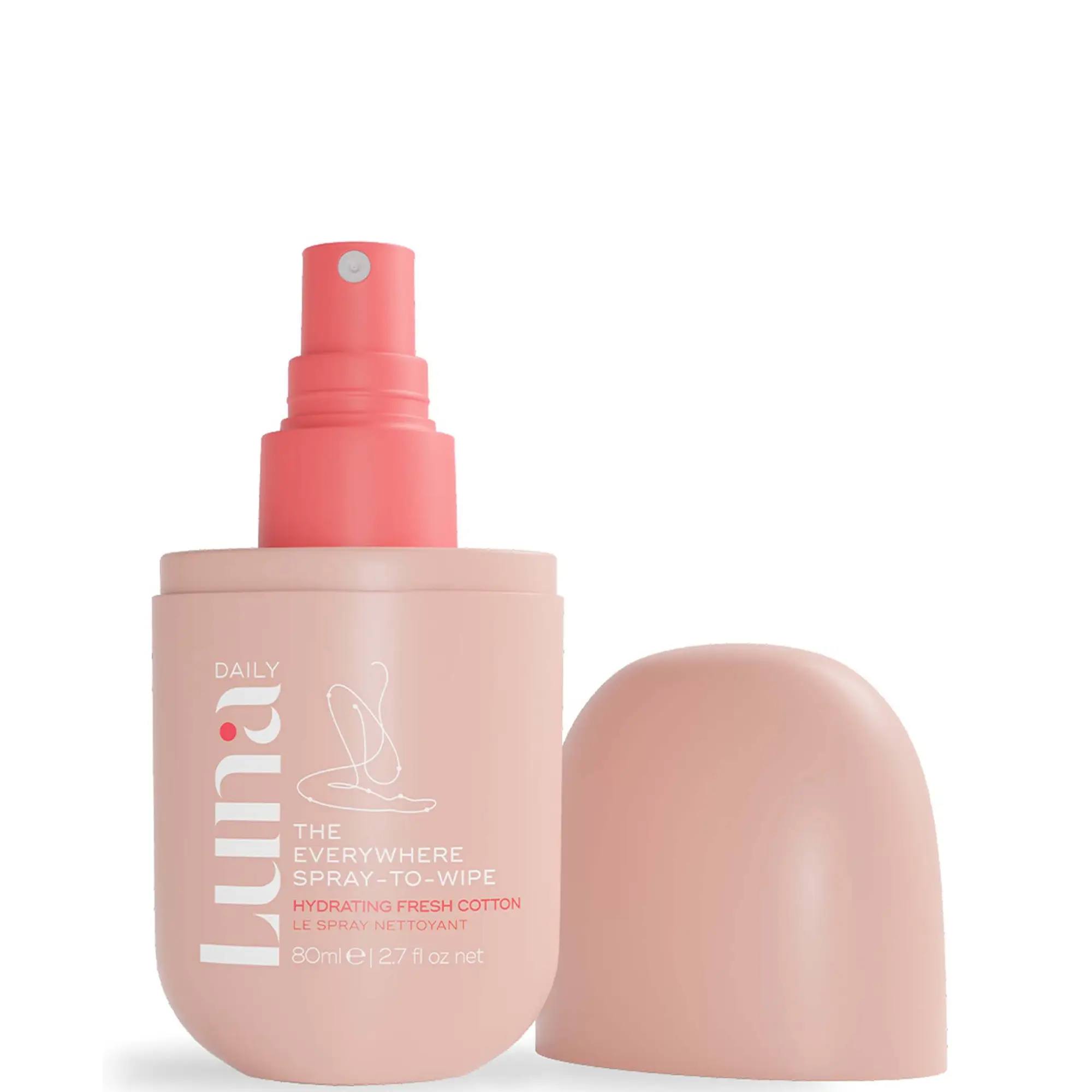 Luna Daily The Hydrating Everywhere Spray-To-Wipe - pH-balancing Body Spray with Prebiotics Soft Cotton for Dry Skin 80ml