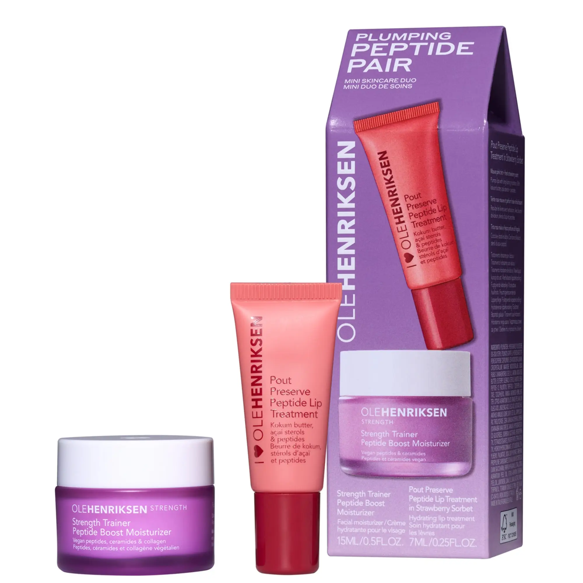 Plumping Peptide Pair (Strawberry Pout Preserve & Trainer Moisturiser)