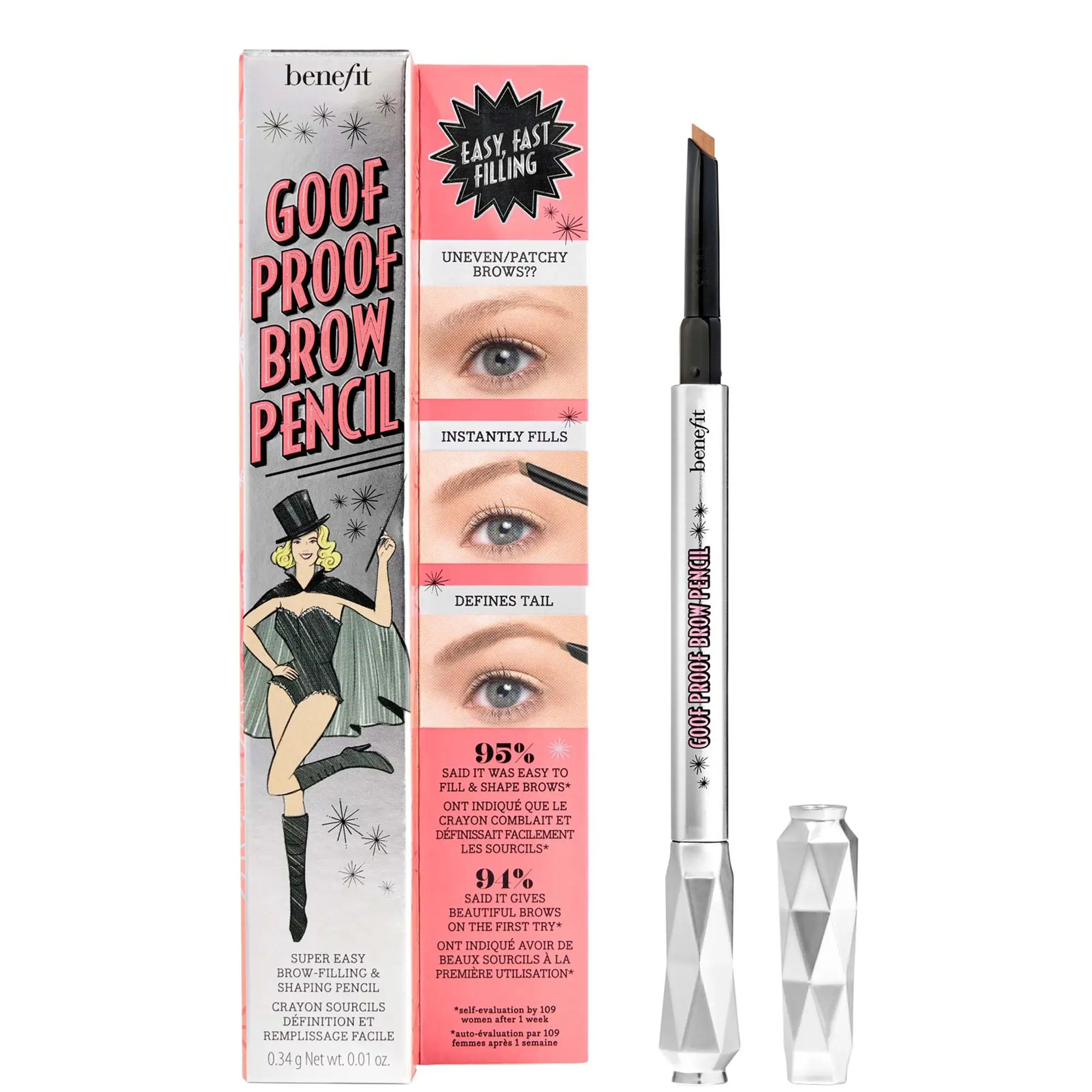 benefit Goof Proof Easy Shape & Fill Brow Pencil 4.5 Neutral Deep Brown