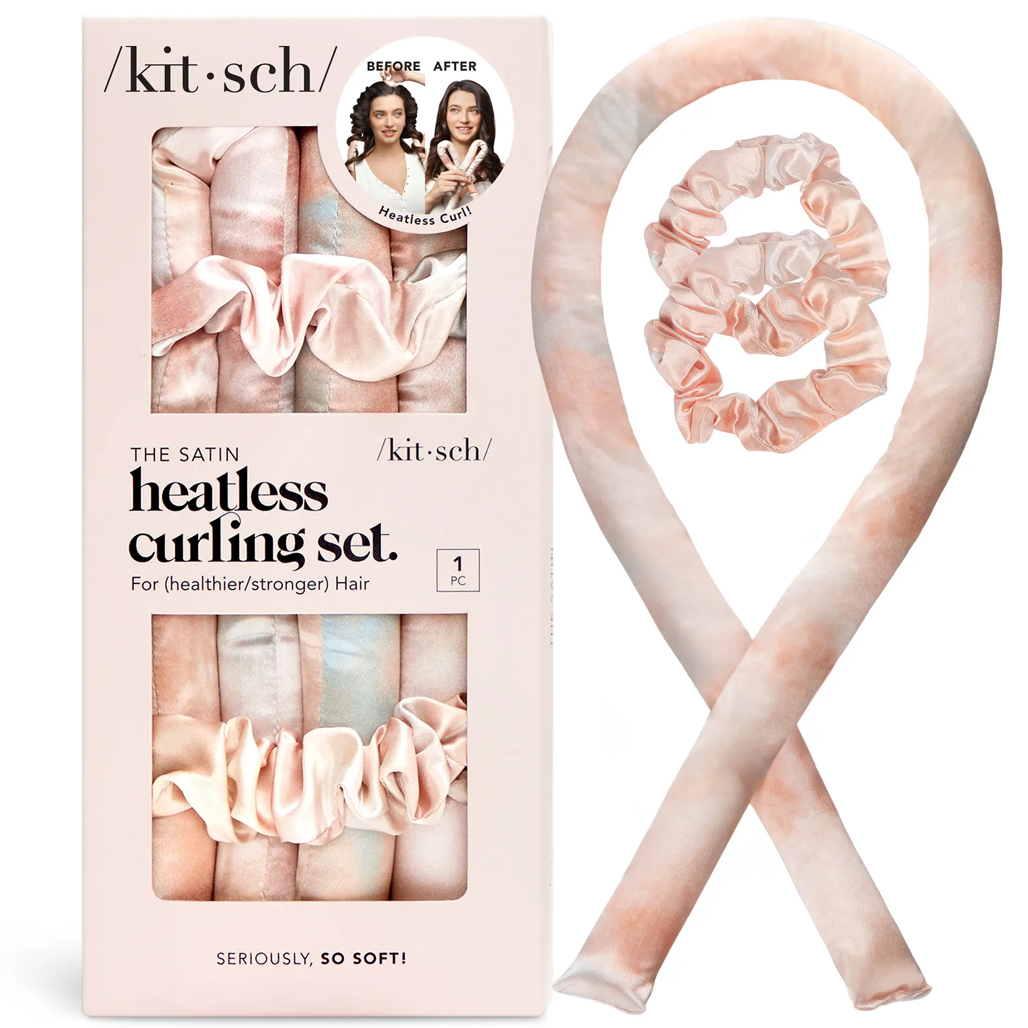 Kitsch Satin Heatless Curling Set - Sunset Tie Dye