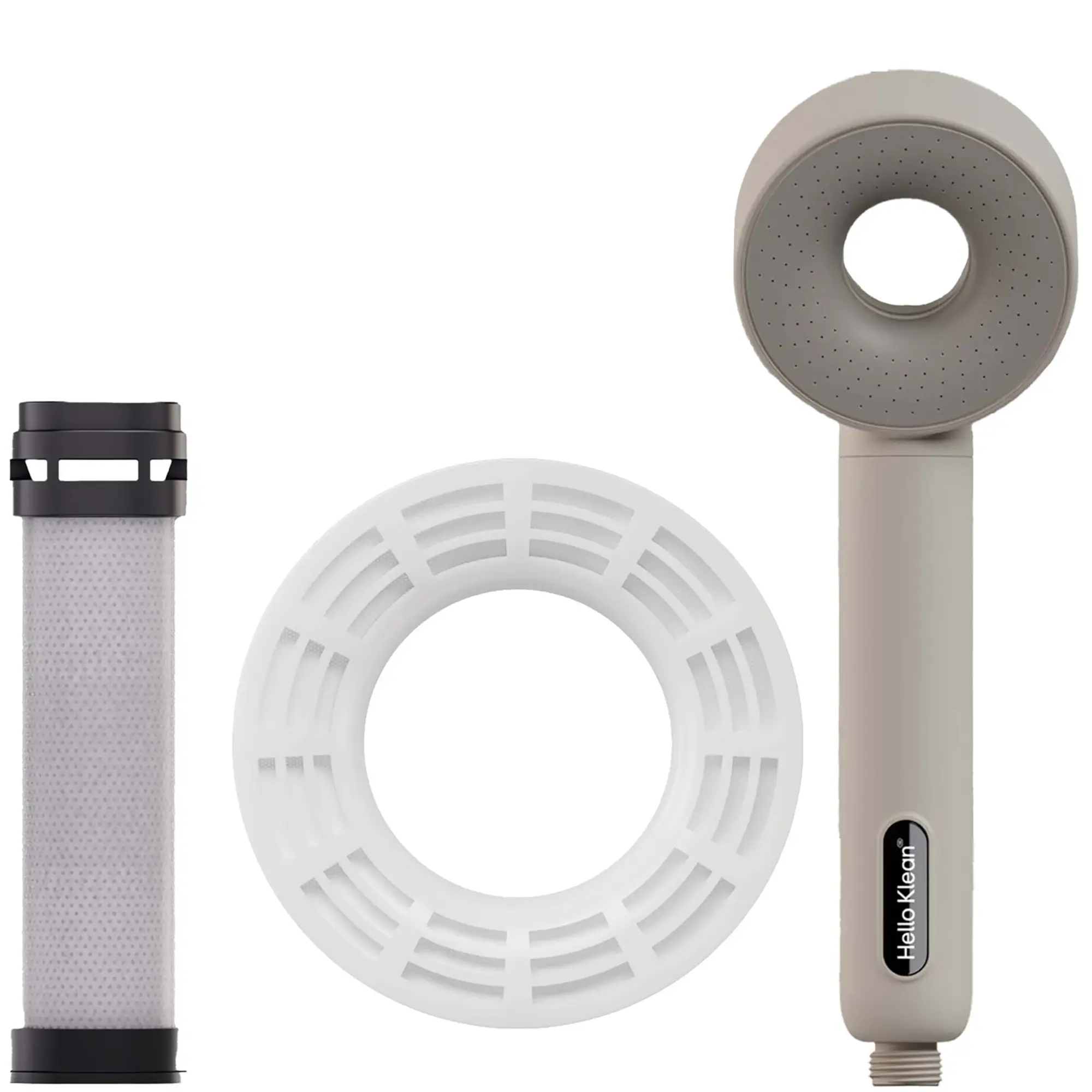 HELLO KLEAN Beige Shower Head + Refill